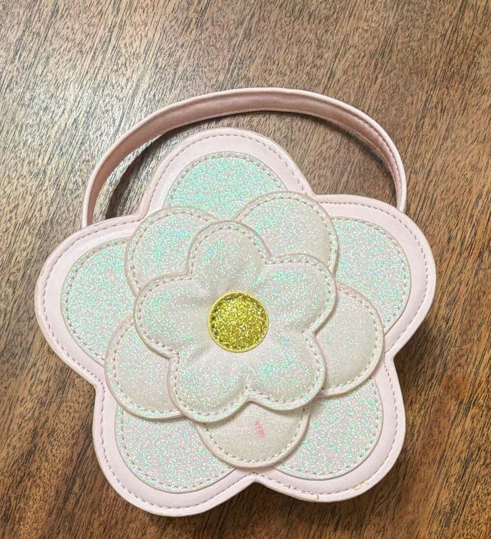 Cat & Jack Pink Glitter Flower Purse